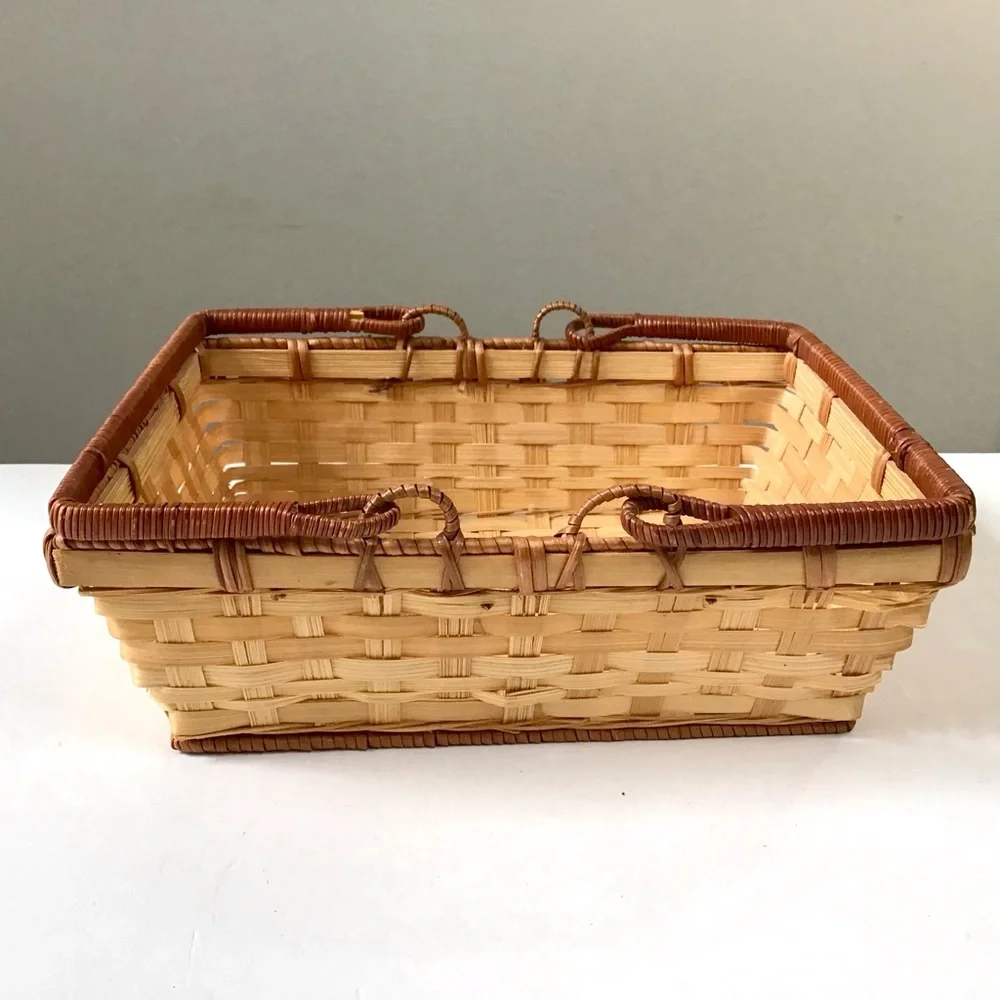 Vintage rectangular wicker